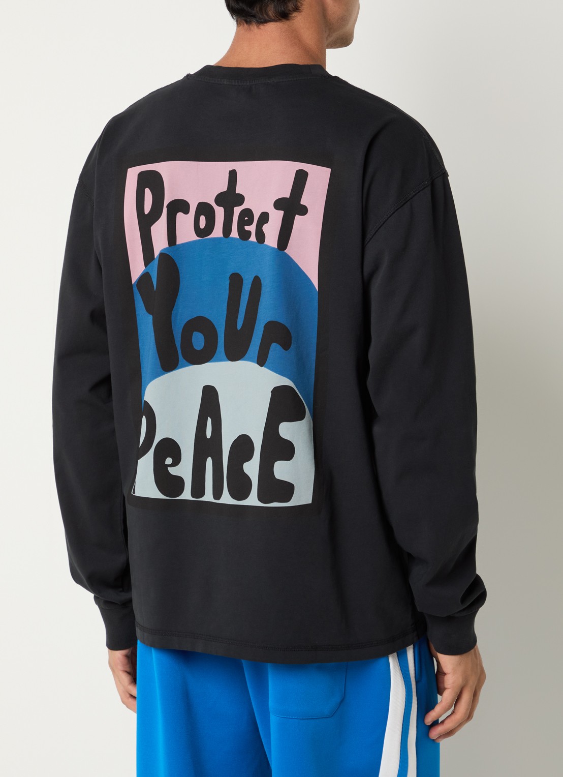Hopeium Longsleeve met front- en backprint - detail 4 zwart