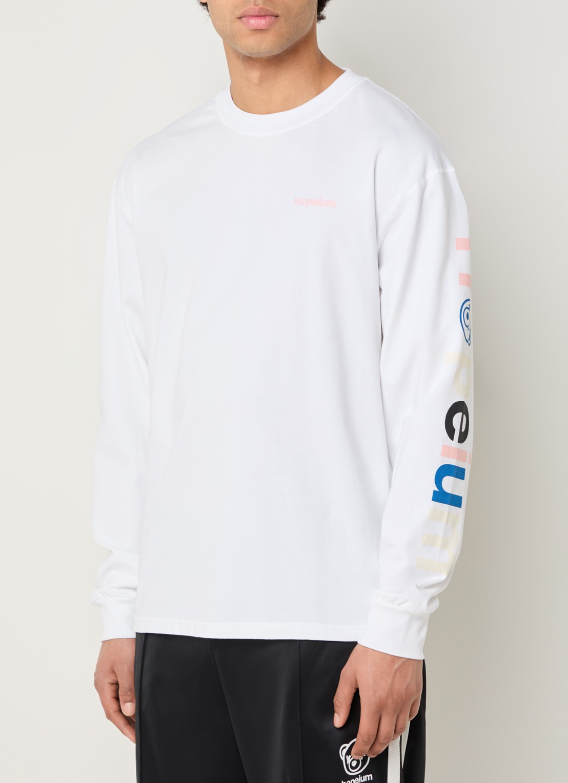 Hopeium Longsleeve met logo- en backprint - achterkant wit