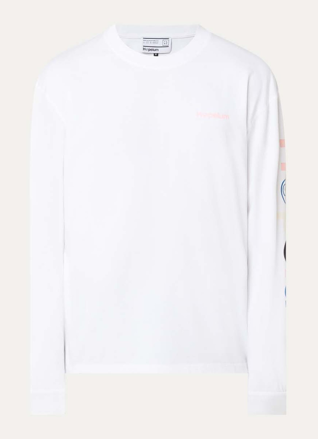 Hopeium Longsleeve met logo- en backprint - voorkant 2 wit