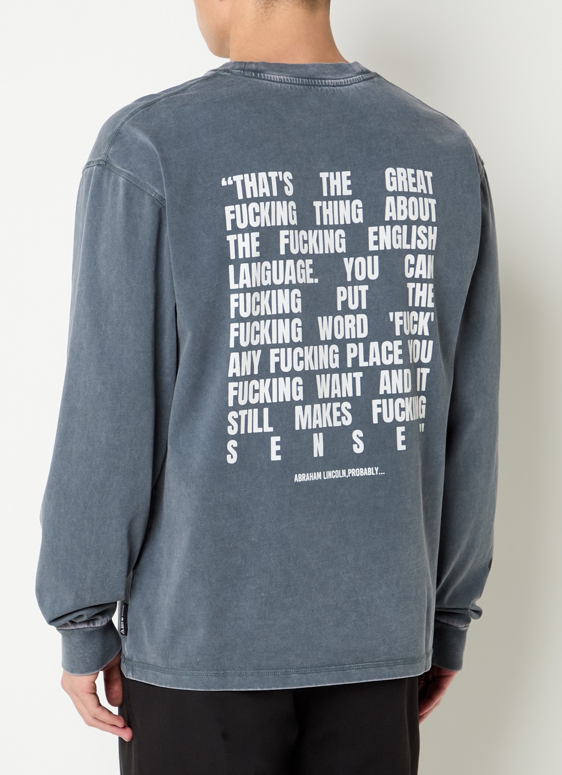 Hopeium Longsleeve met logo- en backprint - detail 2 donkergrijs