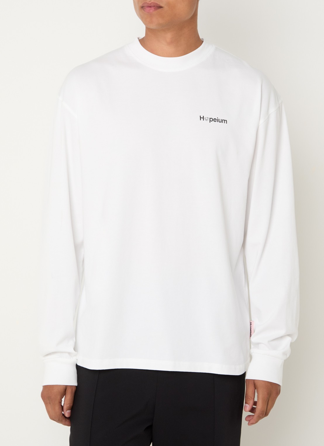 Hopeium Longsleeve met logo- en backprint - achterkant 4 wit