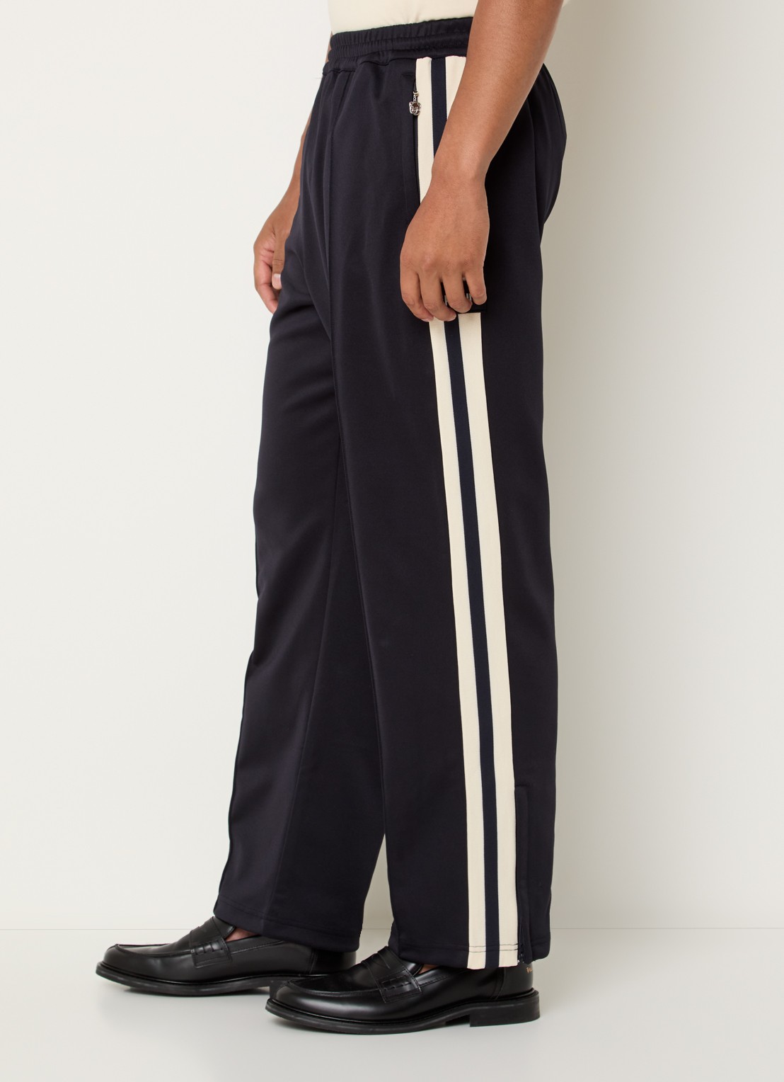 Hopeium Straight fit trackpants met ritszakken en logo - detail 2 zwart