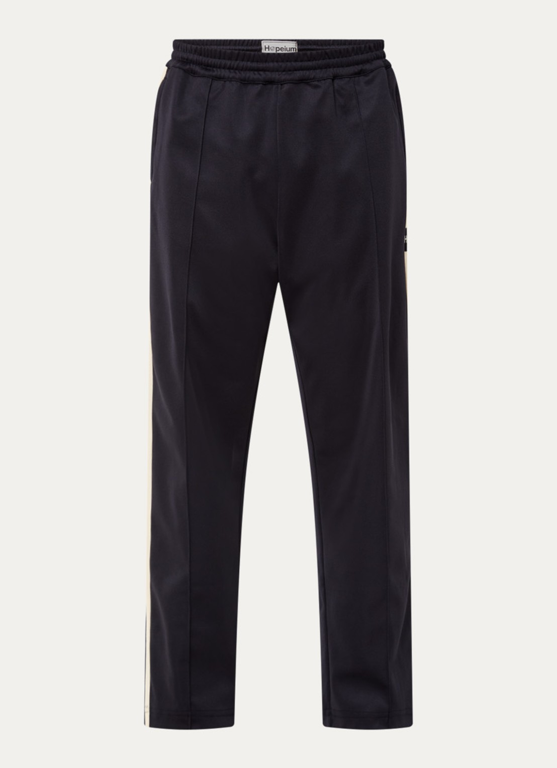Hopeium Straight fit trackpants met ritszakken en logo - voorkant 4 zwart