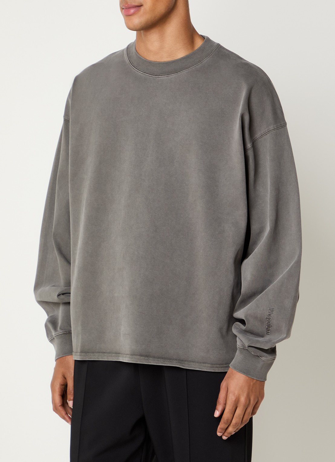 Hopeium Sweater met backprint - achterkant 2 grijs