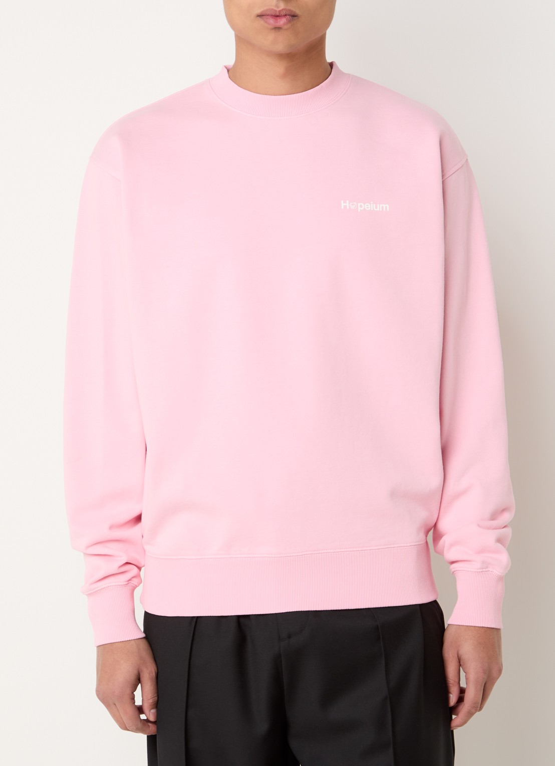 Hopeium Sweater met logo- en backprint - achterkant roze