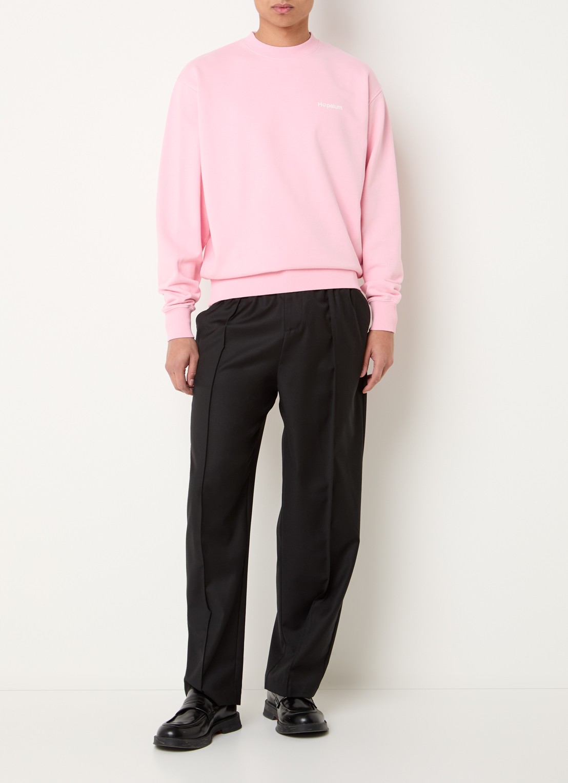 Hopeium Sweater met logo- en backprint - voorkant 3 roze