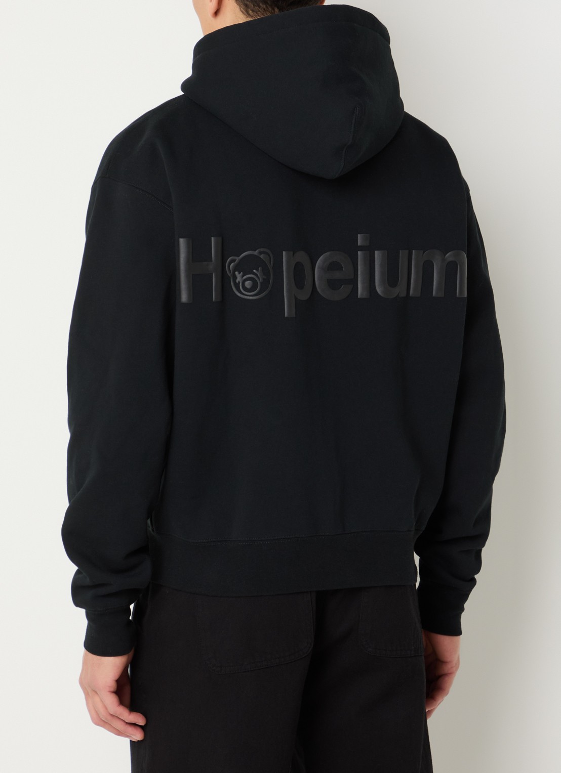 Hopeium Sweatvest met logo- en backprint - detail 2 zwart