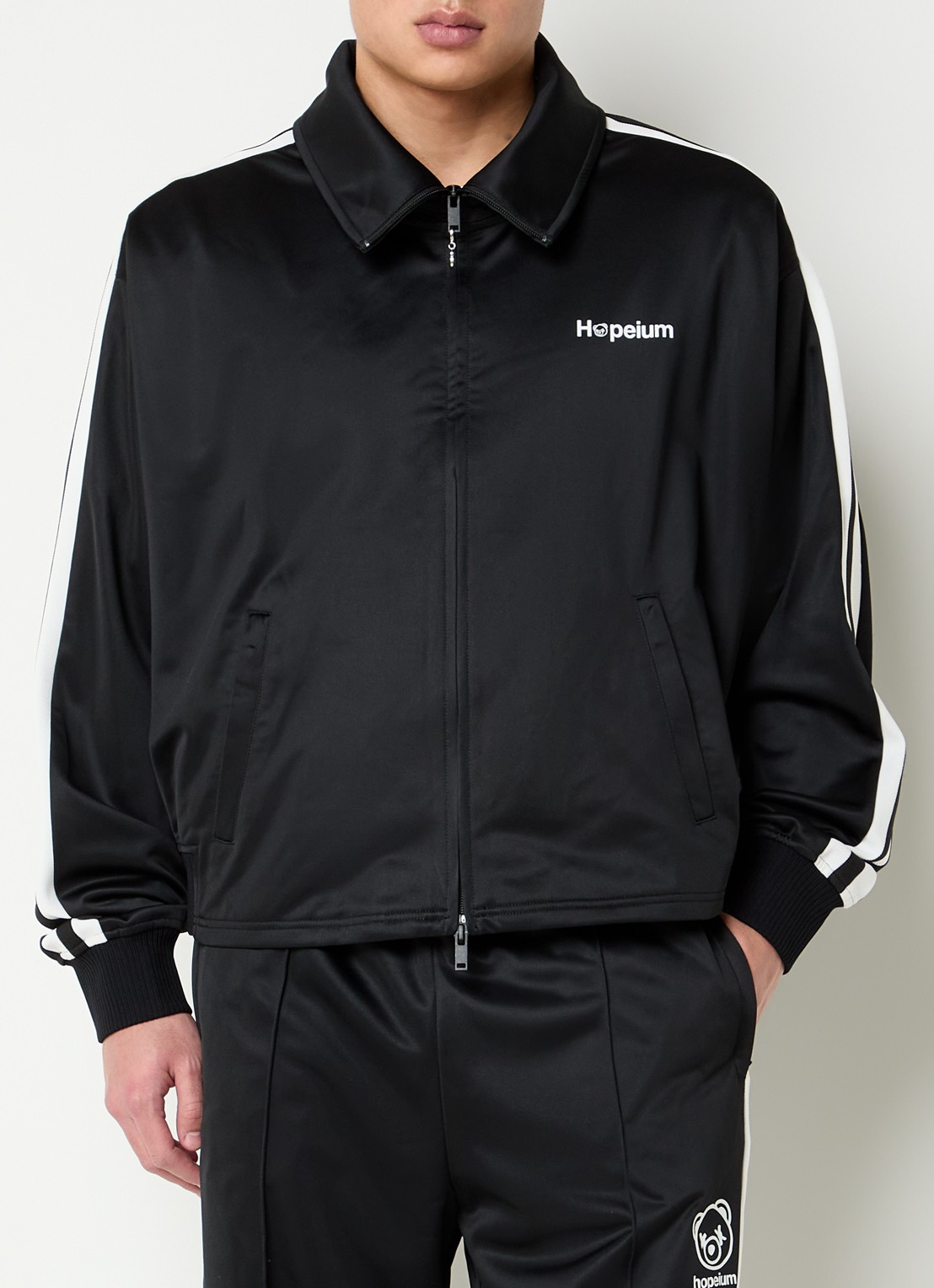 Hopeium Sweatvest met logoprint - detail 4 zwart