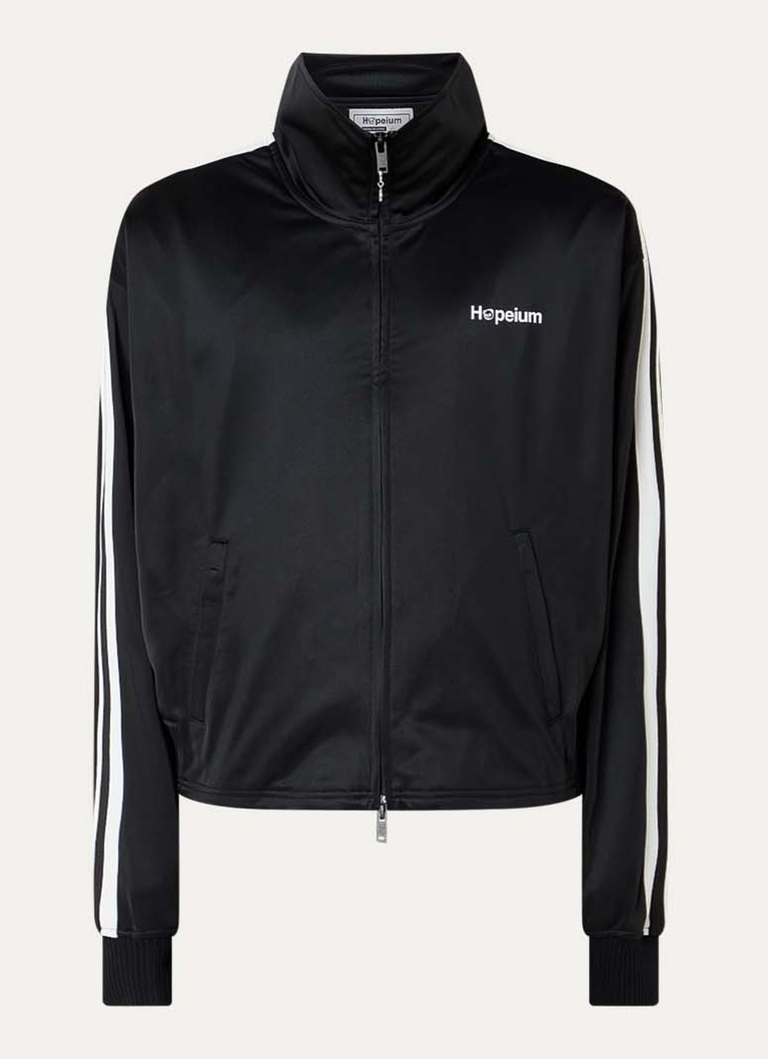 Hopeium Sweatvest met logoprint - voorkant 2 zwart