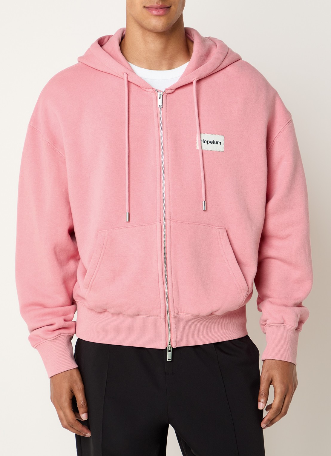 Hopeium Sweatvest met steekzakken - detail 3 roze