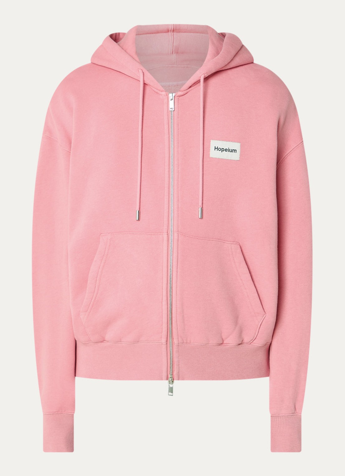 Hopeium Sweatvest met steekzakken - voorkant roze