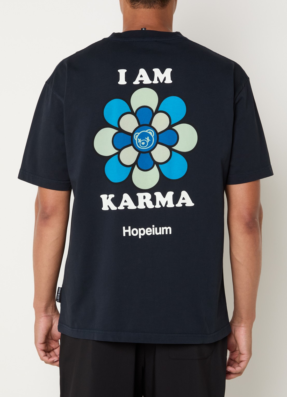 Hopeium T-shirt met backprint - detail antraciet