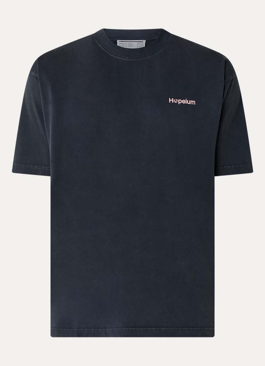 Hopeium T-shirt met logo- en backprint - voorkant 3 antraciet