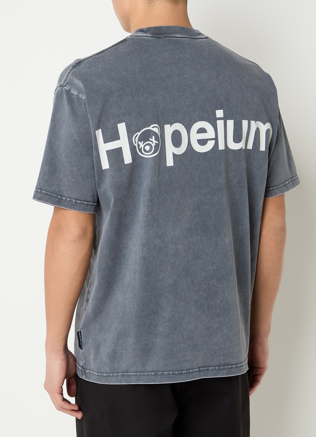 Hopeium T-shirt met logo- en backprint - detail 2 donkergrijs