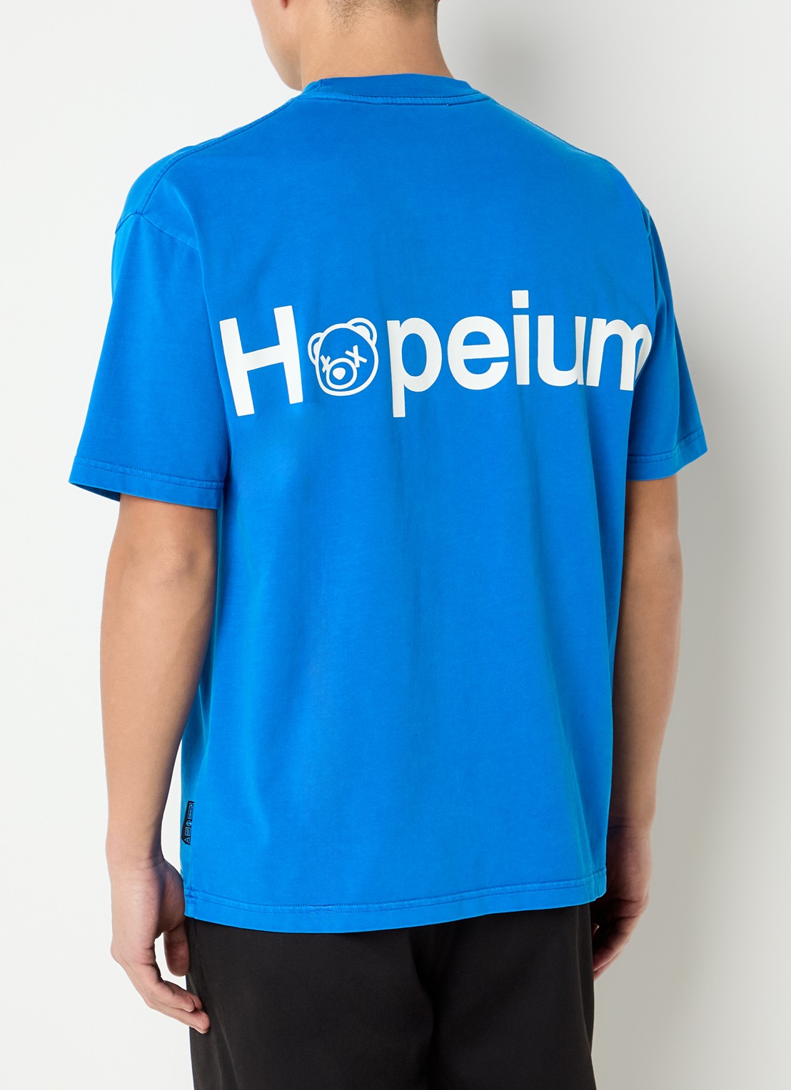 Hopeium T-shirt met logo- en backprint - detail 3 blauw