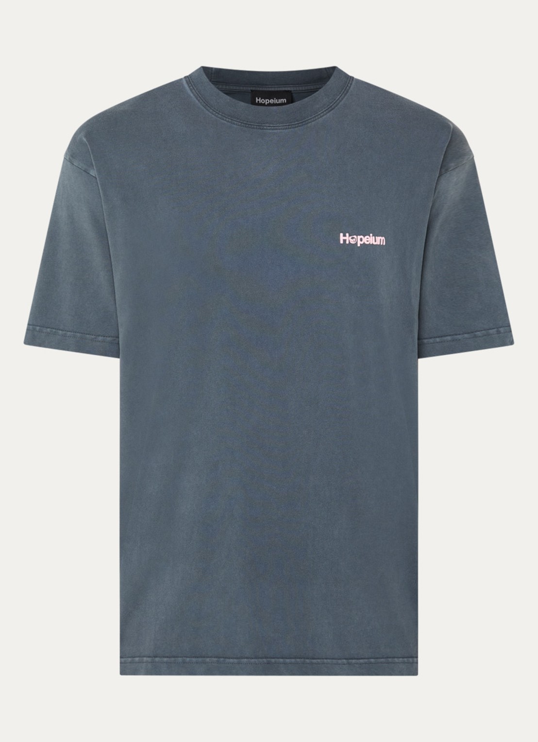 Hopeium T-shirt met logo- en backprint - voorkant 2 donkergrijs