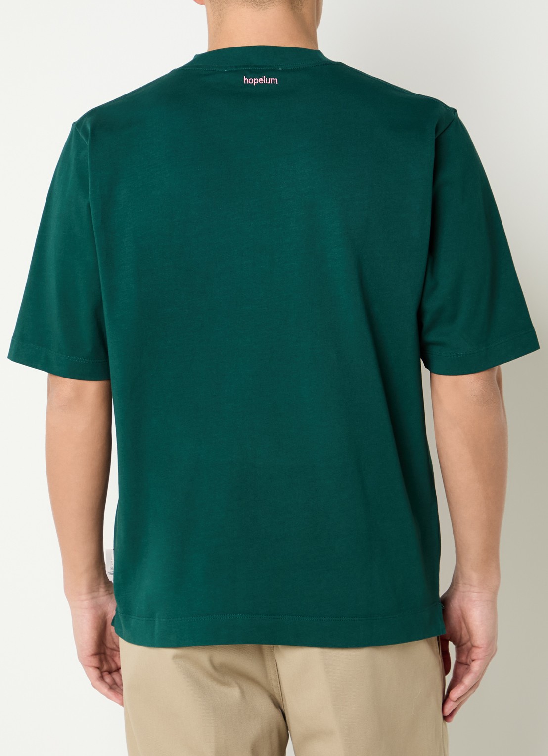 Hopeium T-shirt met logoprint - achterkant 3 groen