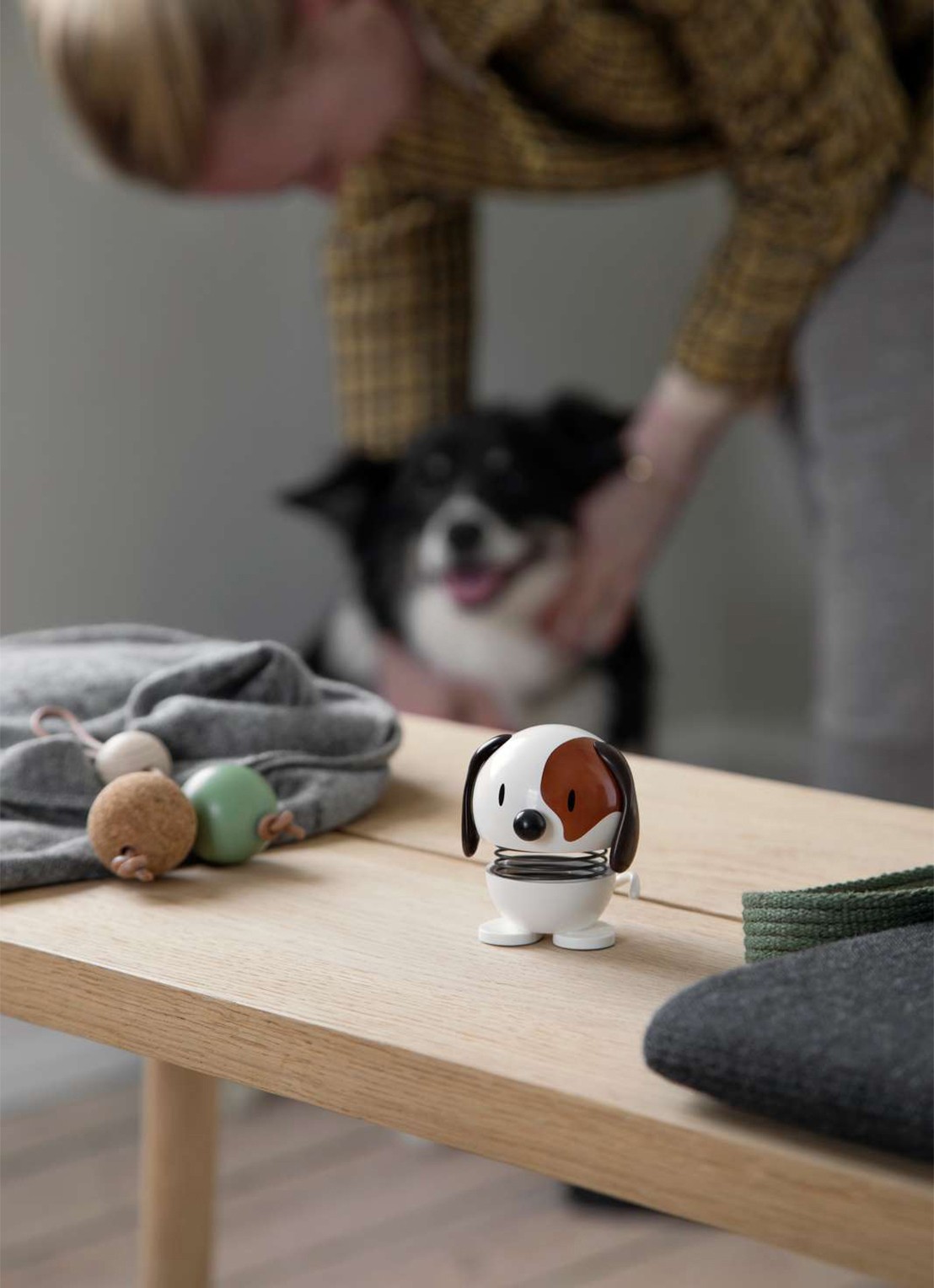 Hoptimist Dog ornament 7,2 cm - voorkant 3 wit
