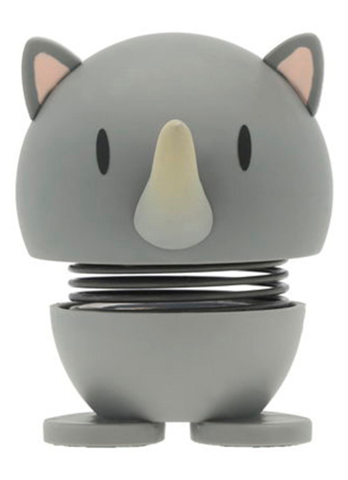Hoptimist Soft Rhino S ornament 6,4 cm - voorkant grijs