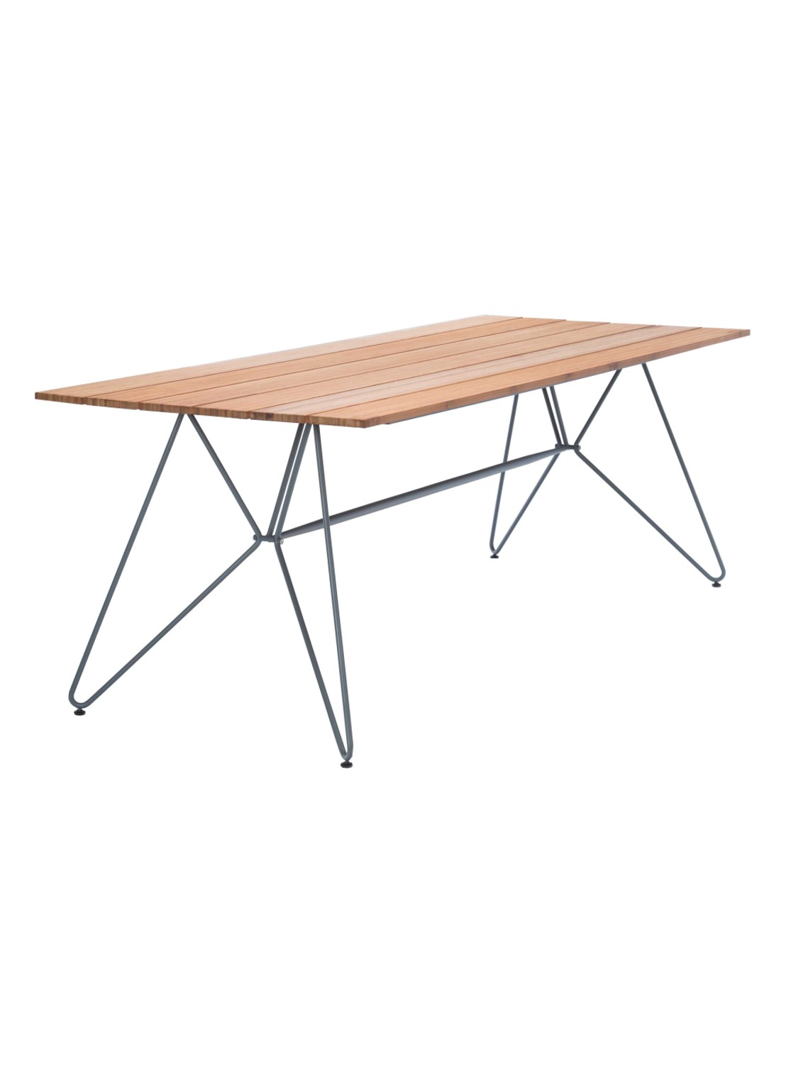 Houe Sketch Bamboo tuintafel 220 x 88 cm - voorkant bruin