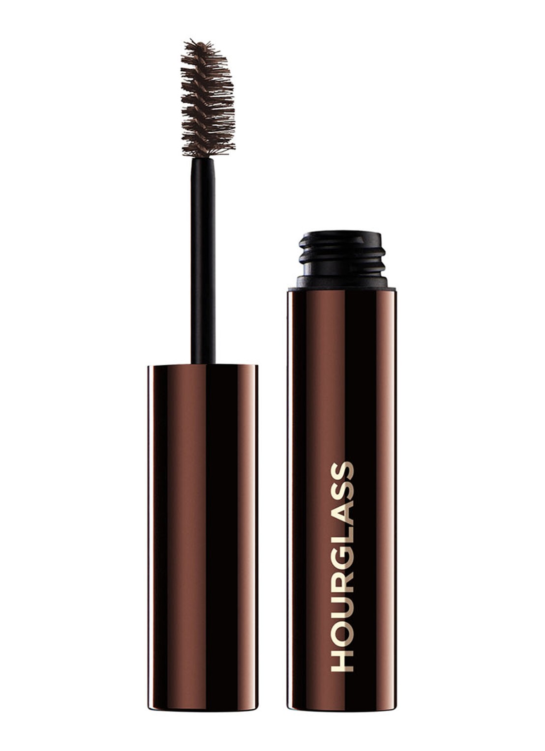 Hourglass Arch Brow Volumizing Fiber Gel - getinte wenkbrauwgel voor volume - voorkant dark brunette