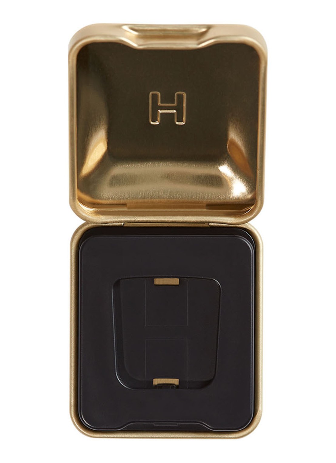 Hourglass Curator 1-Pan Palette - leeg oogschaduw palette - voorkant 3 zwart/goud