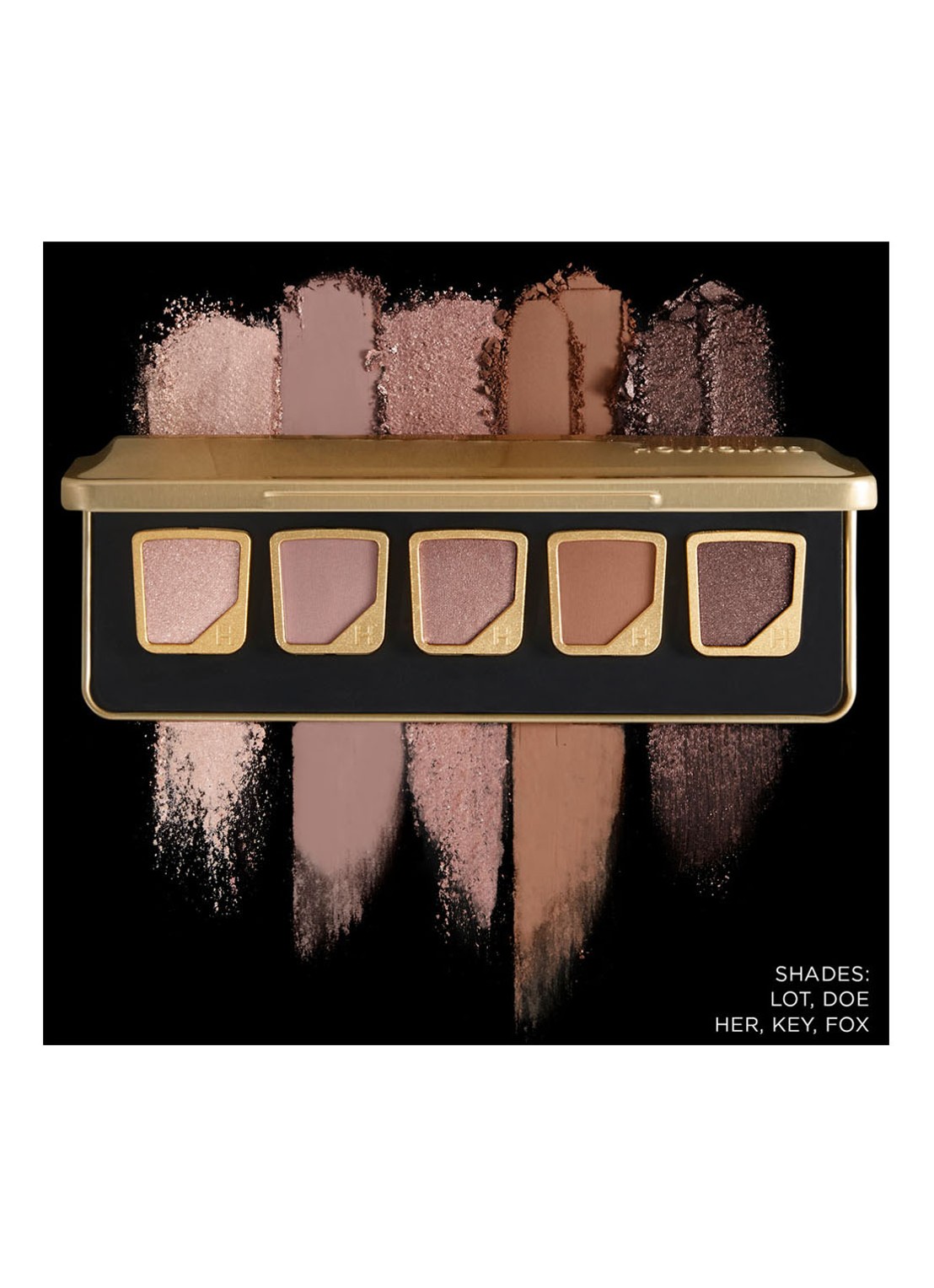 Hourglass Curator 5-Pan Palette - leeg oogschaduw palette - detail 6 zwart/goud