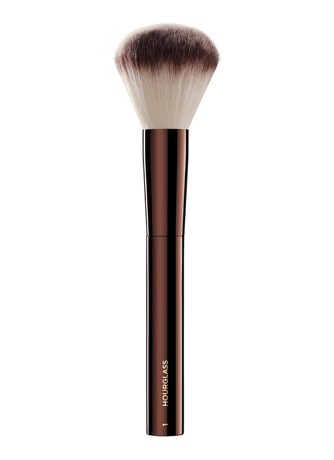 Hourglass Nº 1 Powder Brush - poeder & blush kwast - voorkant donkerbruin