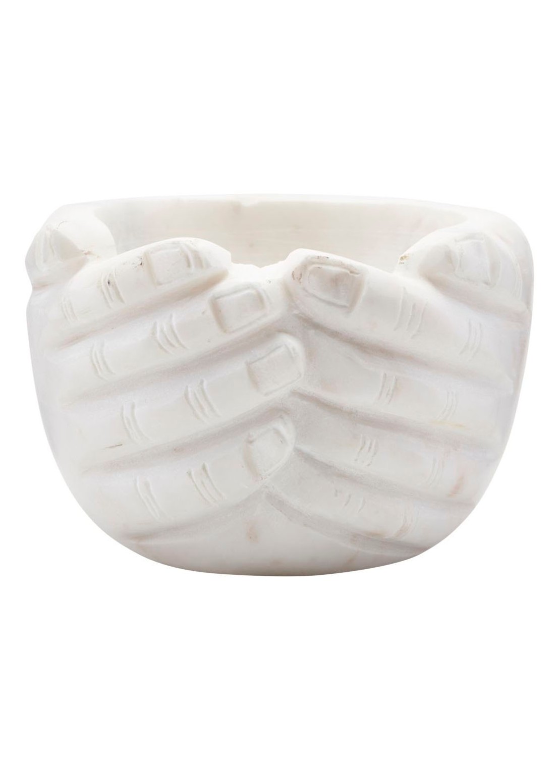 House Doctor Hands schaal van marmer 15 cm - voorkant 2 wit
