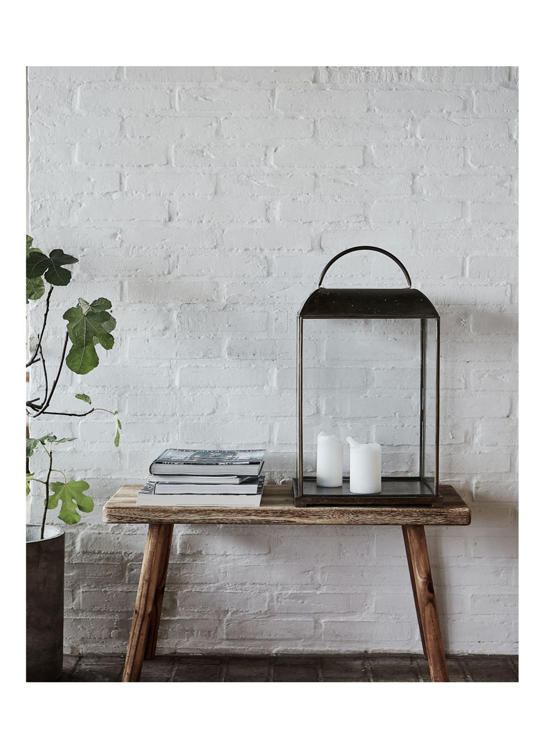House Doctor Nadi S bankje 81 x 38 x 43 cm - voorkant 2 bruin