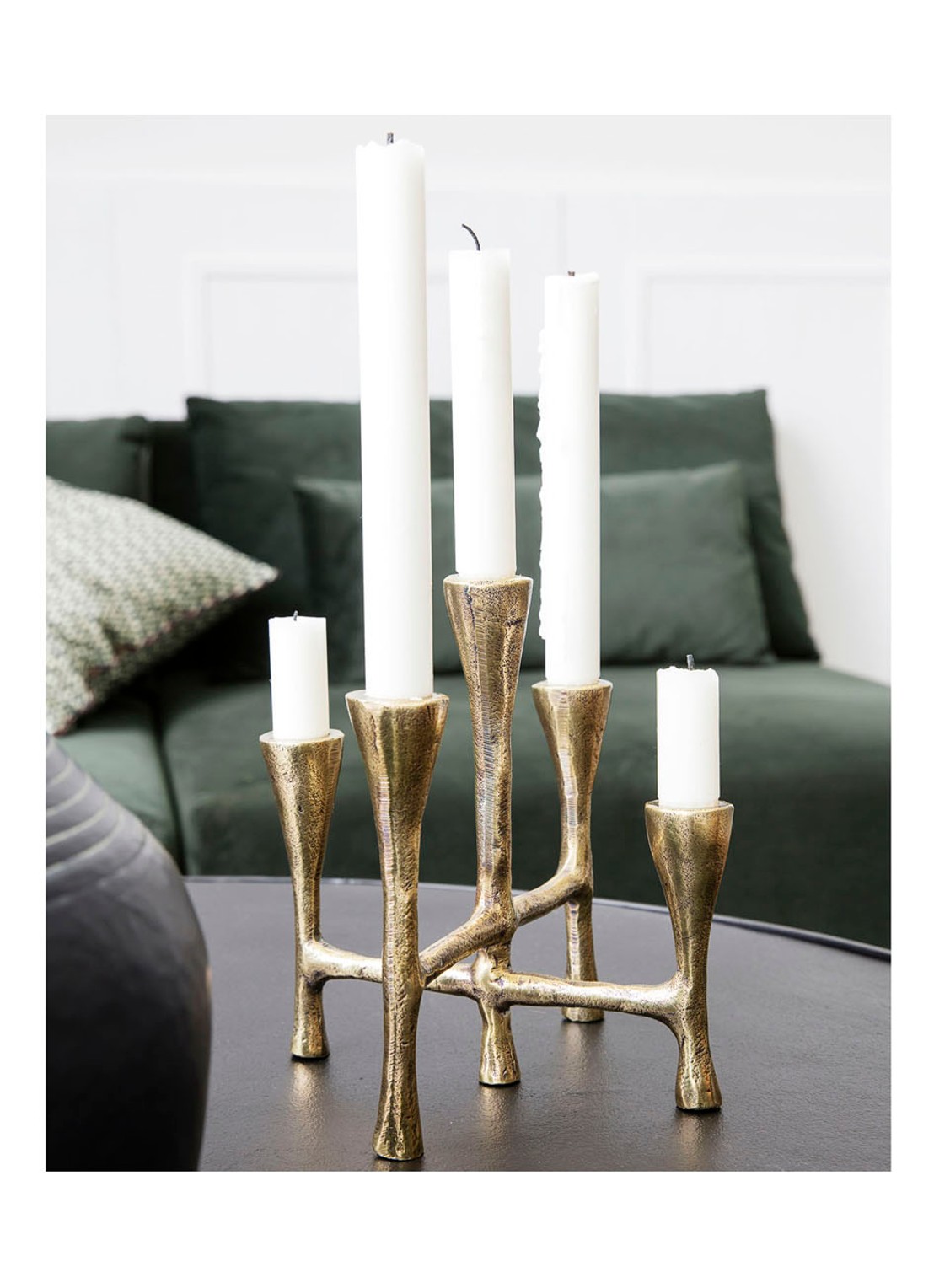 House Doctor Tristy kandelaar 20 cm - voorkant 3 goud