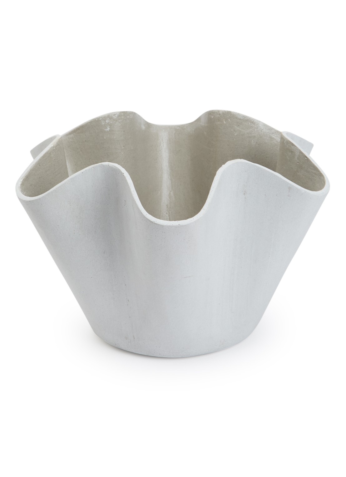 House Doctor Vaso bloempot van polyresin  voor binnen Ø30 cm - voorkant lichtgrijs