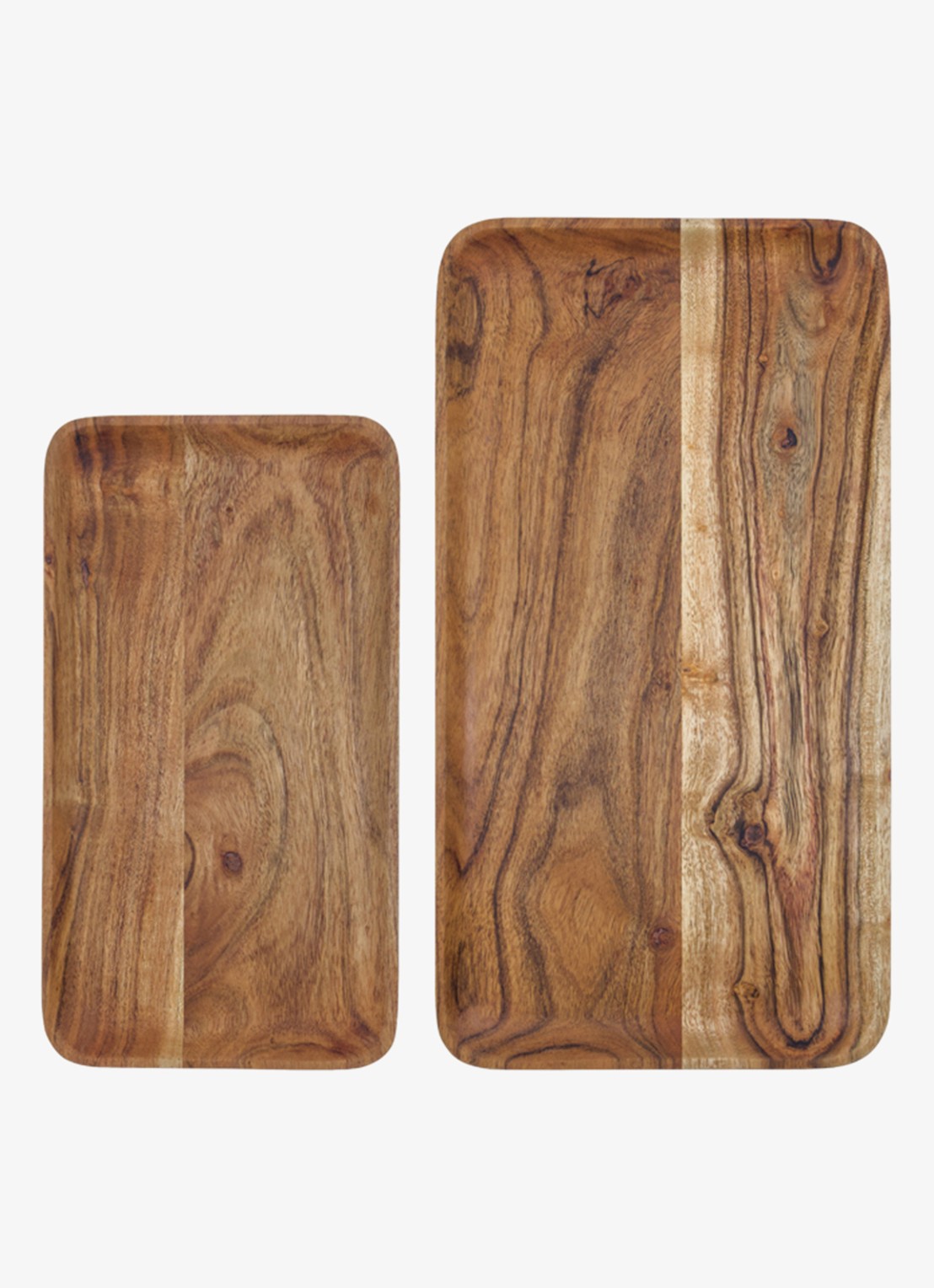 House Doctor Wood serveerschaal set van 2 - voorkant 3 bruin