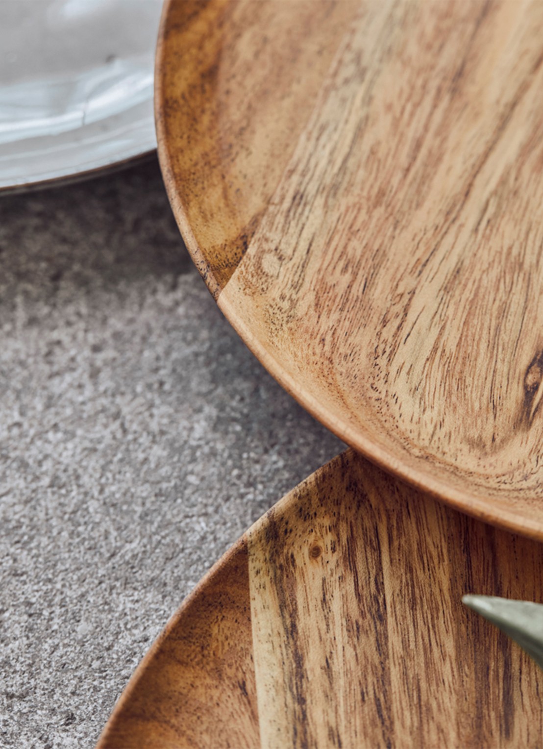 House Doctor Wood serveerschaal set van 2 - achterkant naturel
