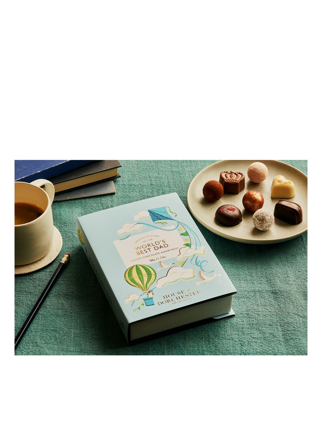 House of Dorchester Best Dad Book Box chocolade bonbons 8 stuks - achterkant 3 undefined