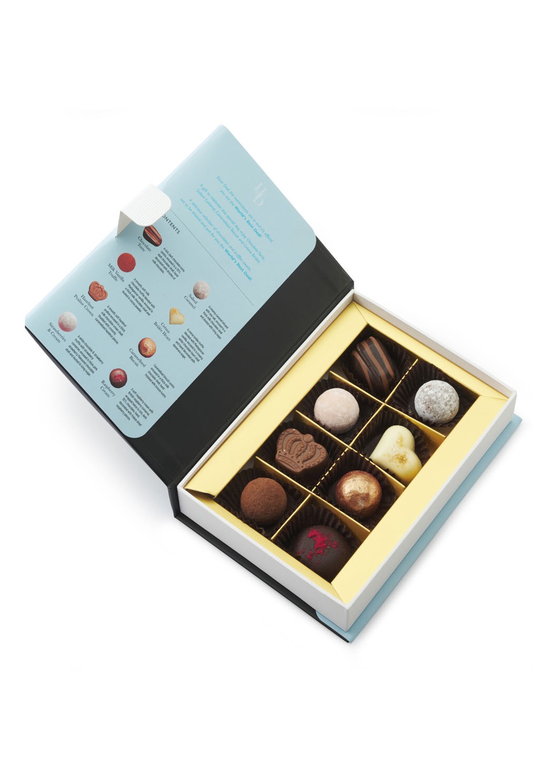 House of Dorchester Best Dad Book Box chocolade bonbons 8 stuks - voorkant 2 undefined