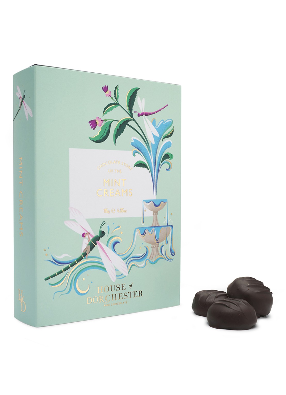 House of Dorchester Chocolate Mint bonbons 8 stuks - voorkant undefined