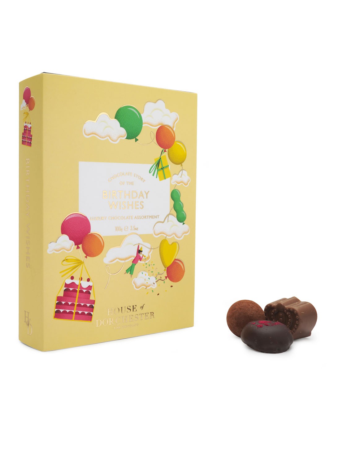 House of Dorchester Happy Birthday Book Box chocolade bonbons 8 stuks - voorkant 2 undefined