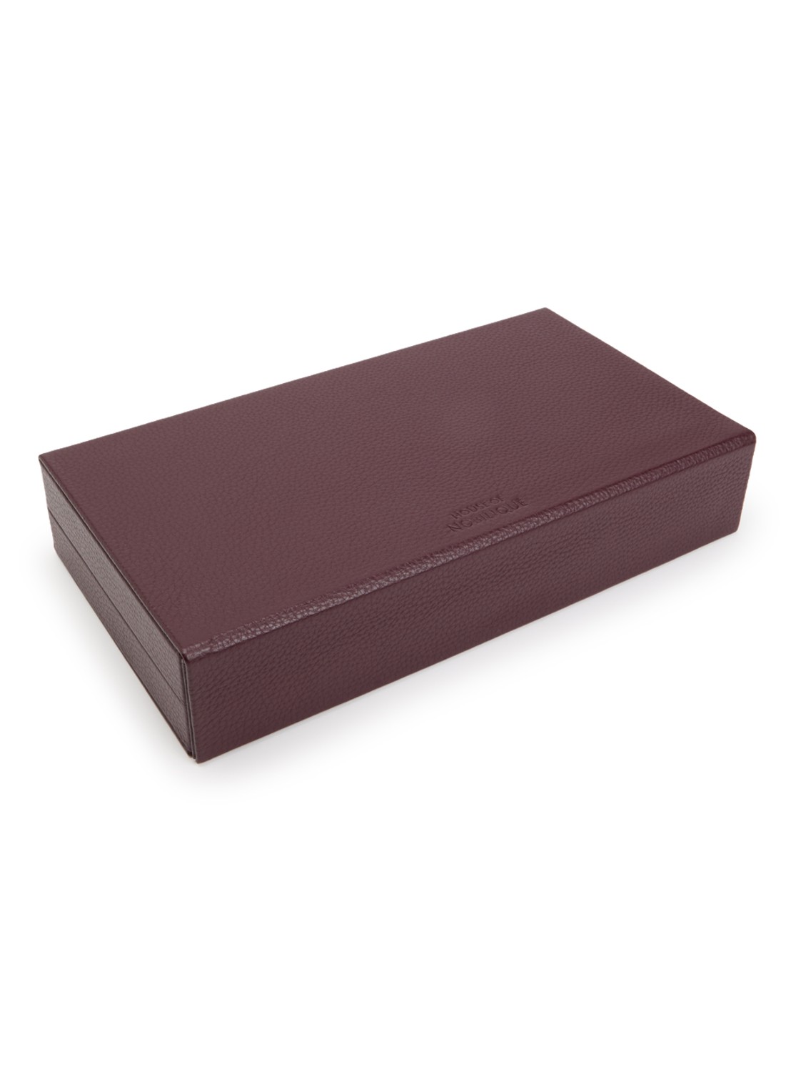 House of Nobilique Backgammon koffer van leer  - voorkant 3 bruin