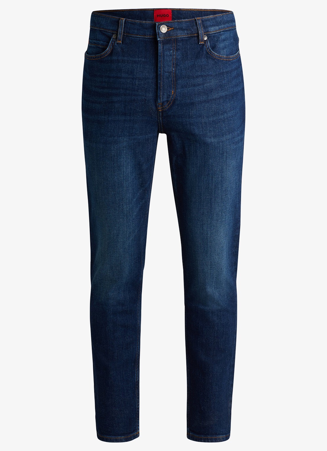 HUGO 634 slim fit jeans met donkere wassing - voorkant 5 indigo