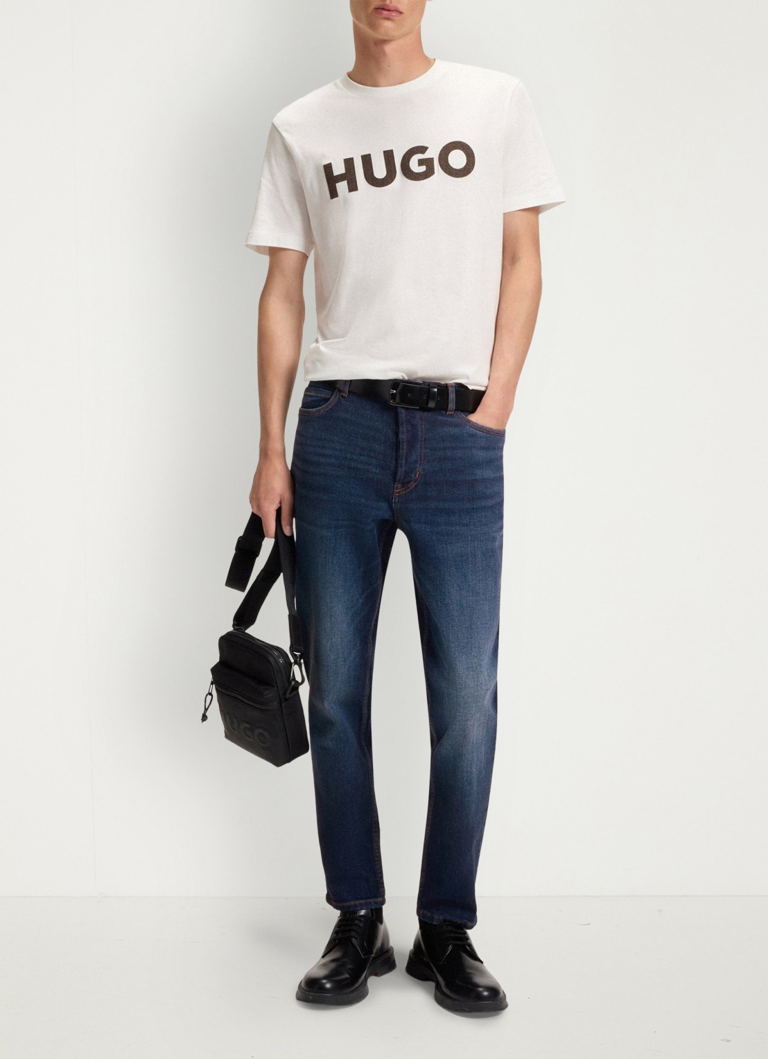 HUGO 634 slim fit jeans met donkere wassing - voorkant 6 indigo