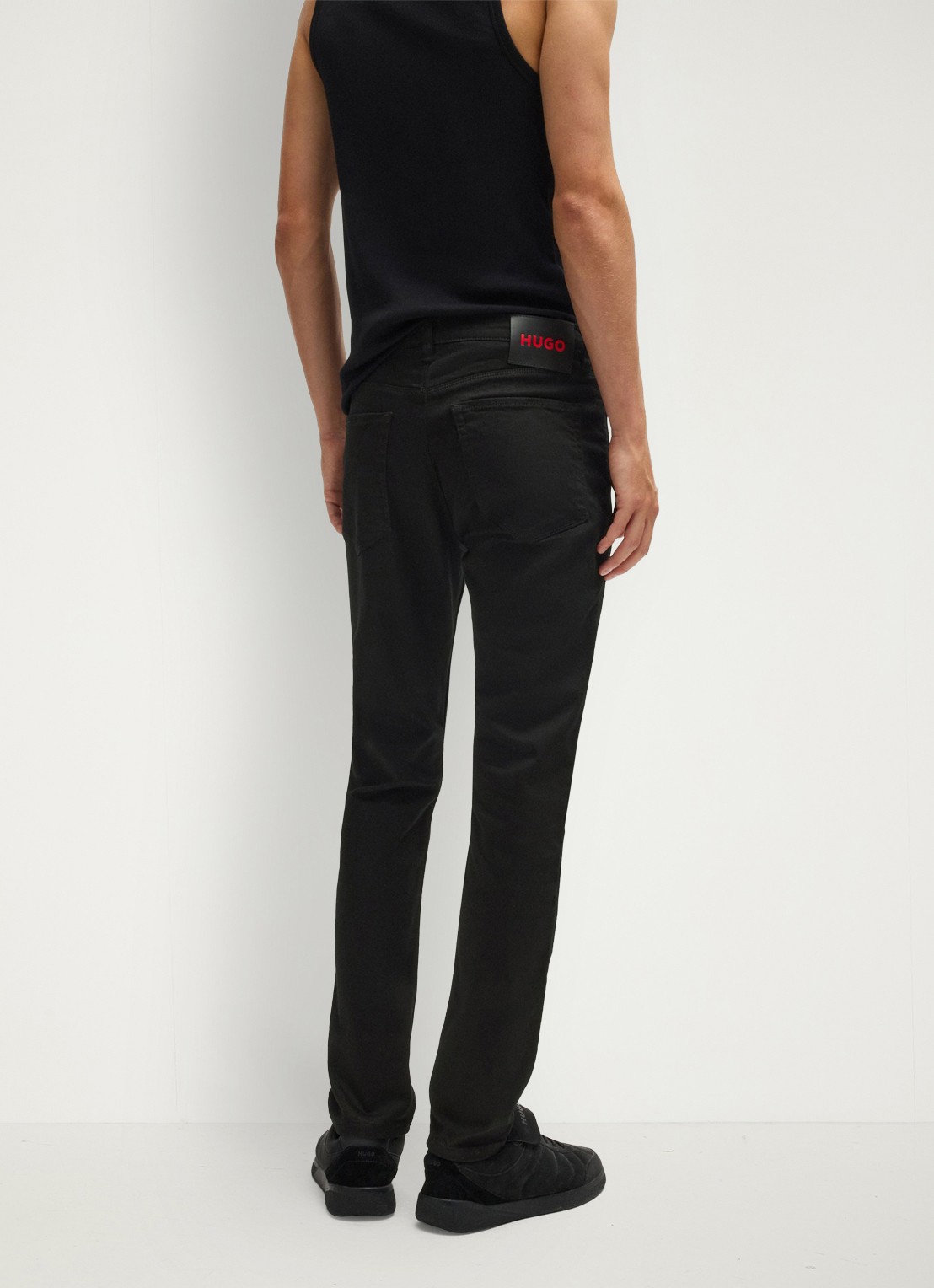 HUGO 734 extra slim fit jeans met gekleurde wassing - detail 5 zwart