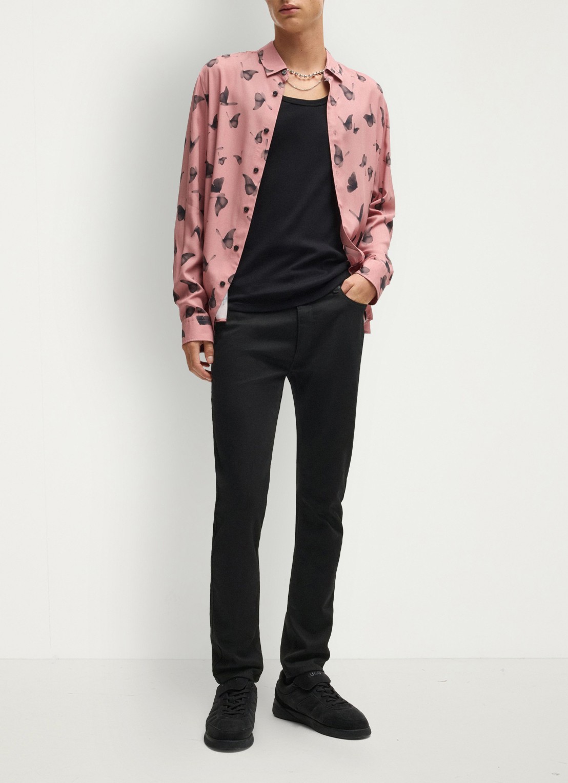 HUGO 734 extra slim fit jeans met gekleurde wassing - voorkant 3 zwart