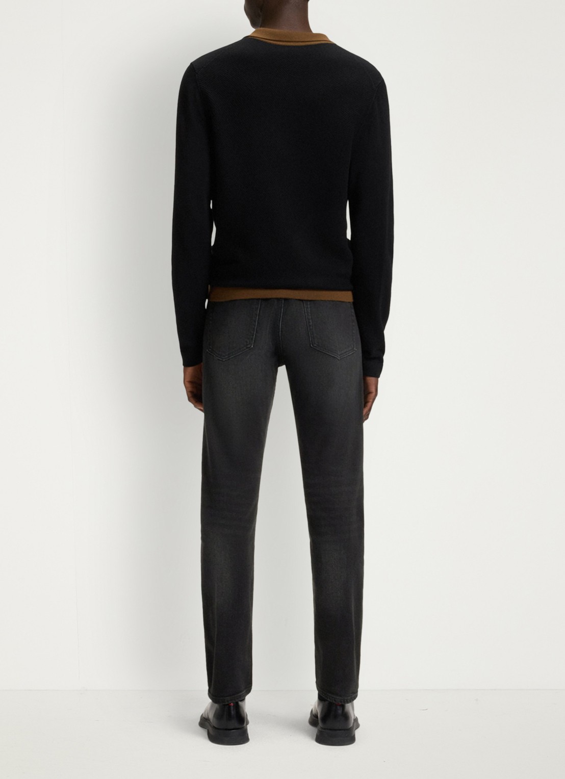 HUGO 734 slim fit jeans met gekleurde wassing - detail 2 zwart