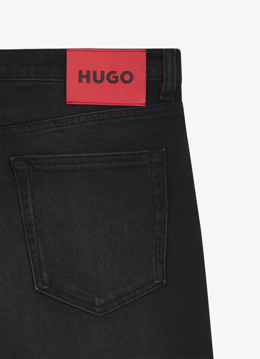 HUGO 734 slim fit jeans met gekleurde wassing - detail 3 zwart