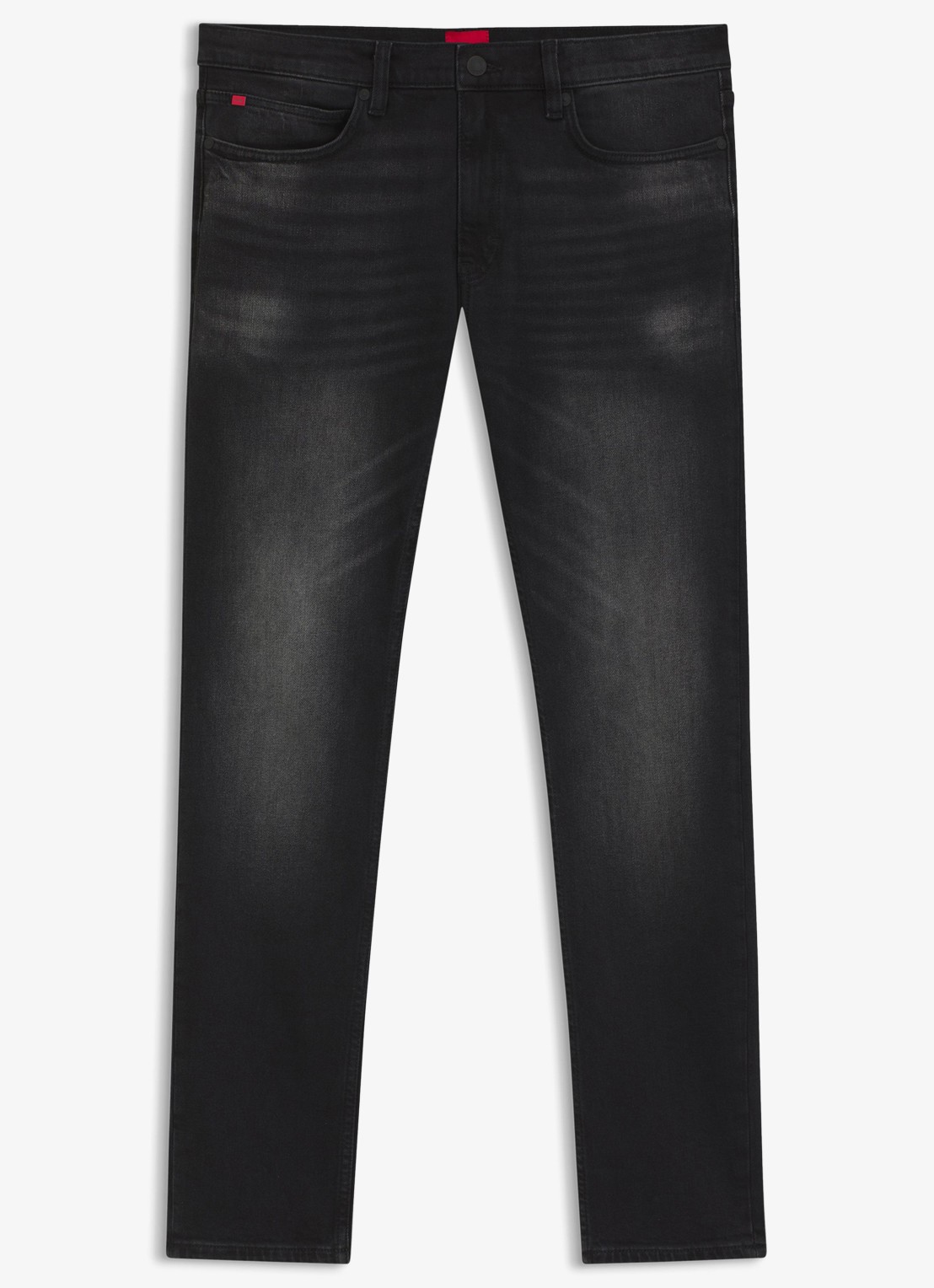 HUGO 734 slim fit jeans met gekleurde wassing - voorkant 5 zwart