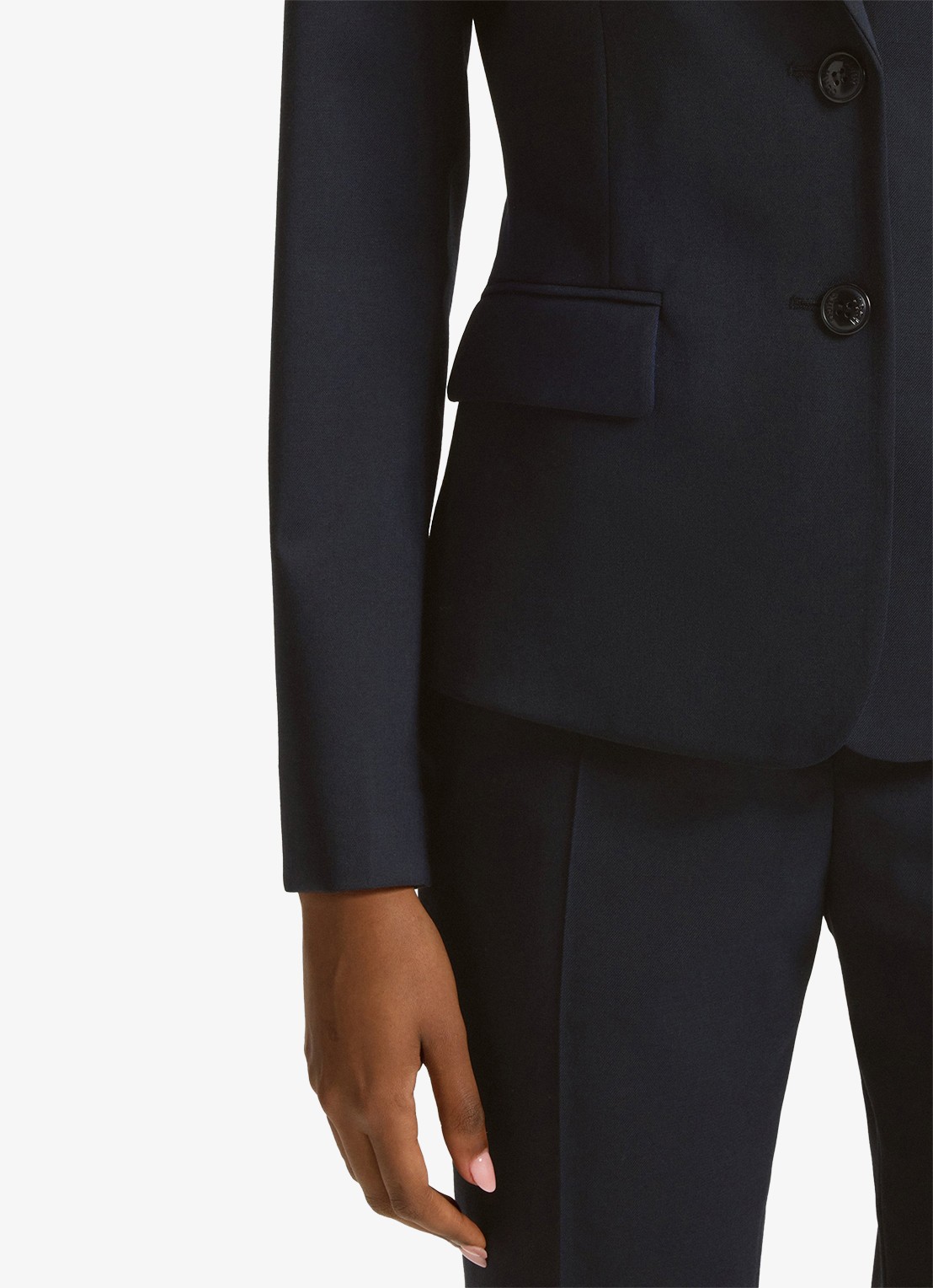 HUGO Aredana blazer in wolblend met schoudervulling - detail 4 donkerblauw
