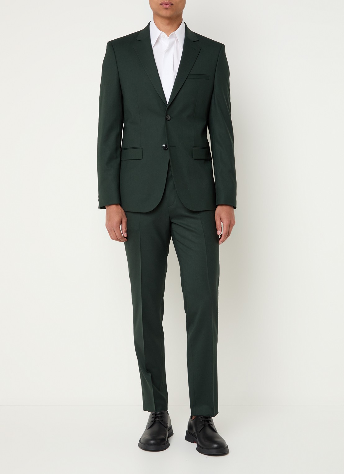 HUGO Arti-Hesten253X slim fit 2-delig pak in scheerwolblend - detail 3 groen