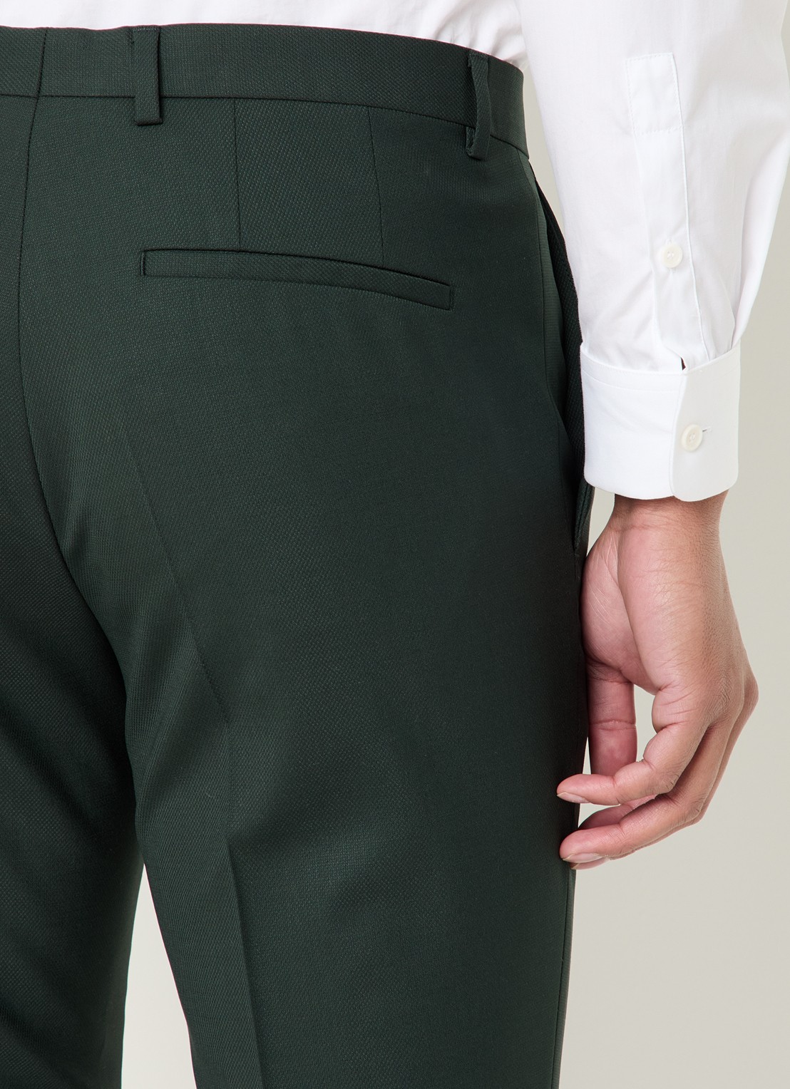 HUGO Arti-Hesten253X slim fit 2-delig pak in scheerwolblend - detail 6 groen