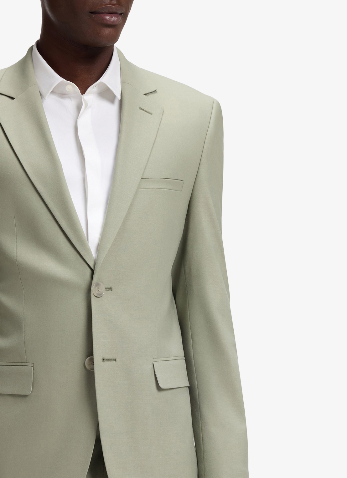 HUGO Arti-Hesten253X slim fit 2-delig pak in wolblend - detail 6 light/pastel green-337 / groen